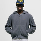 Zip Knitwear Hoodie - Gris Raton