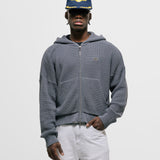 Zip Knitwear Hoodie - Gris Raton