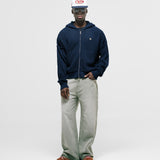 Zip Knitwear Hoodie - Azul Navy