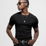 Camiseta Muscle Fit - Negro Oscuro